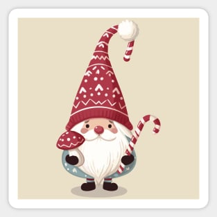 Cottagecore Aesthetics Vintage Santa Gnome Sticker